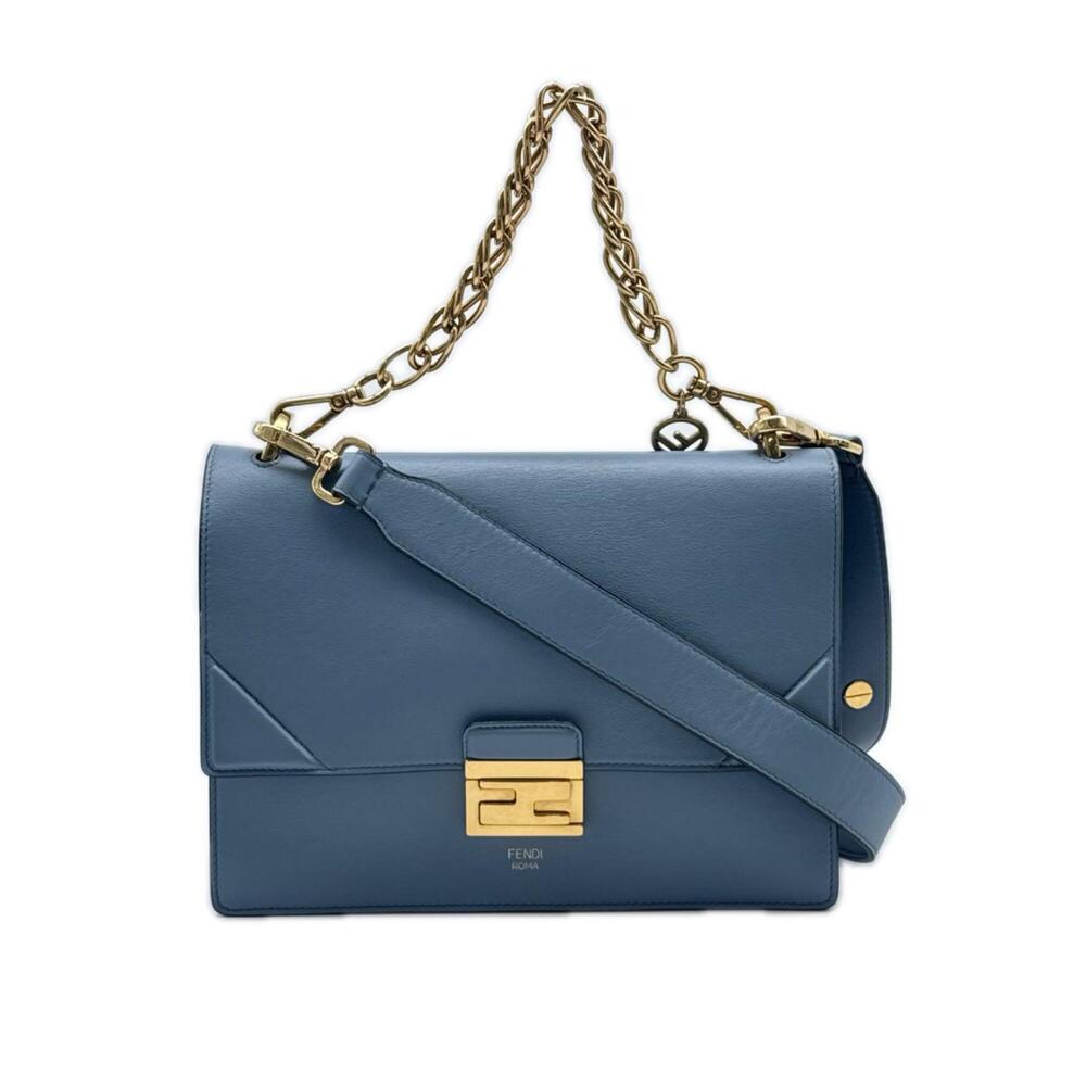 FENDI Can You Tote Shoulder Bag 8BT313, Blue Calf Leather, Women's